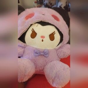 Cute Plush Toy with Pink and Purple Hoodie Kuromi